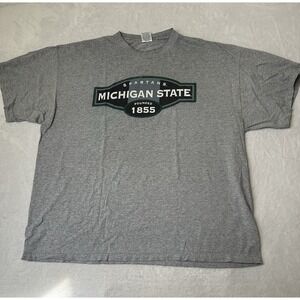 Vintage Steve & Barry's Michigan State Spartans T-Shirt 2XL Gray Y2K MSU 1855